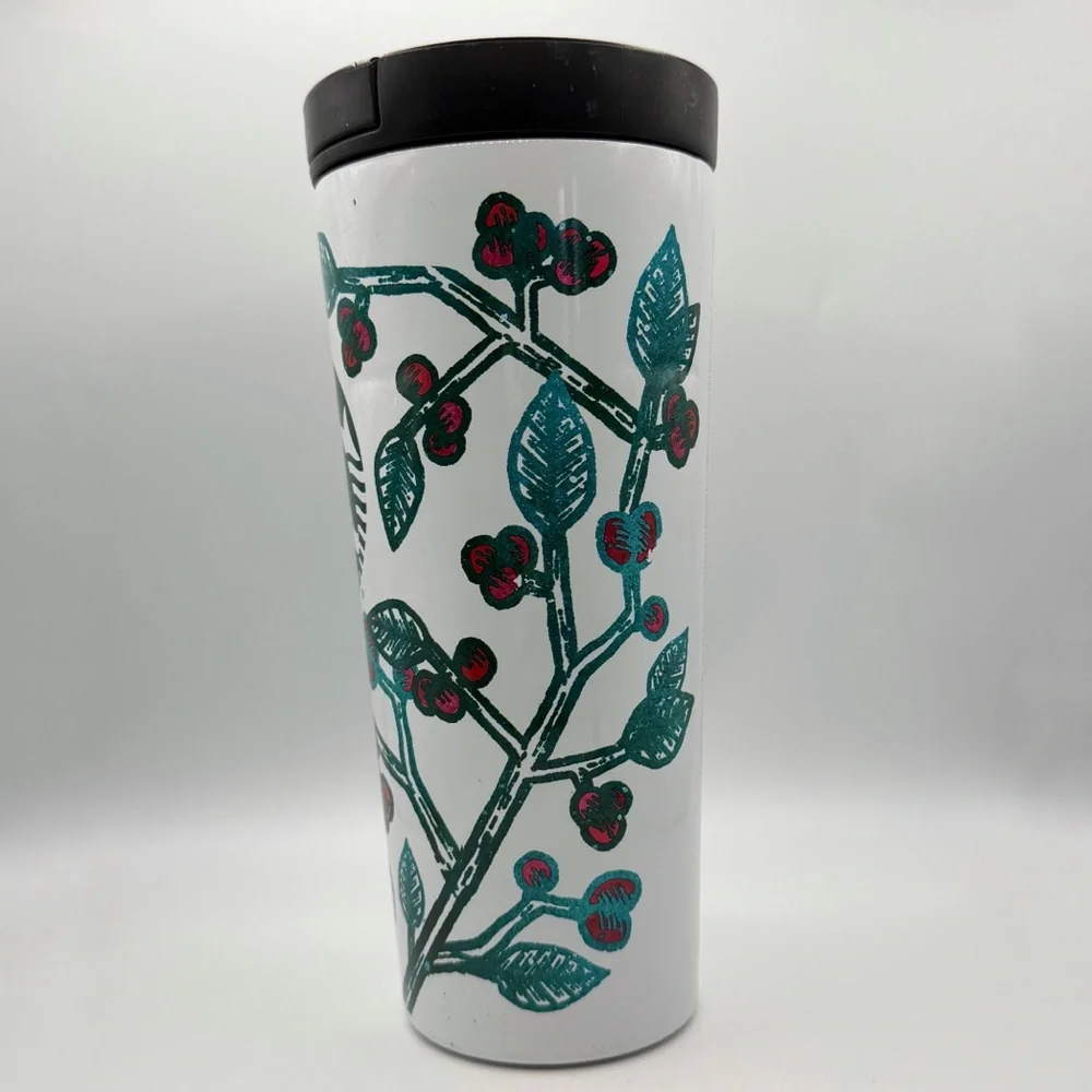 Starbucks 2016 holiday insulated stainless steel tumbler White Holly Berry 16 oz